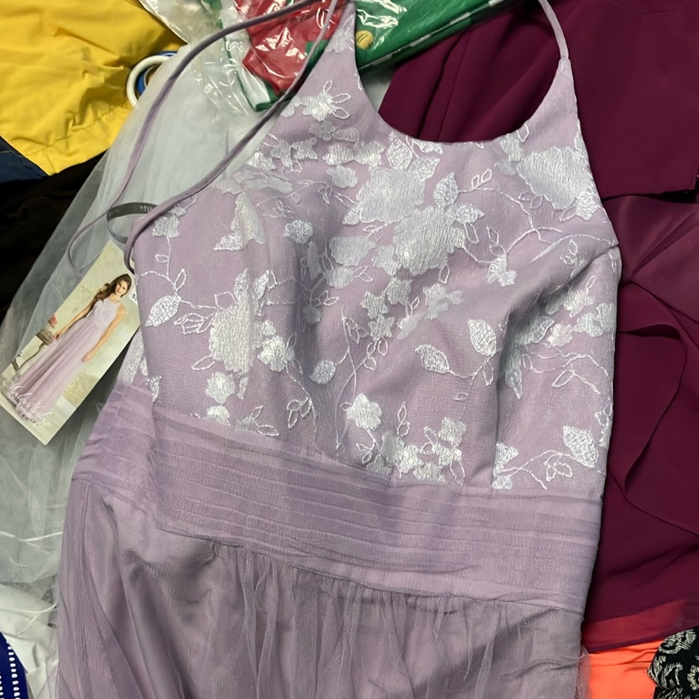 Ladies, long, light purple floor length beautiful party dress, size 12